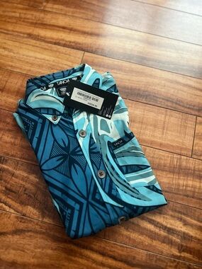 Tanoa Kids' Blue Tropical Button-Down Shirt